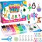 Beads for Crafts, Pony Beads Keychain Making Kit, Bead Pets Art Crafts for Kids Beginners, Birthday Party DIY Craft for Girls Boys (1500 Bead, 30 Designs)